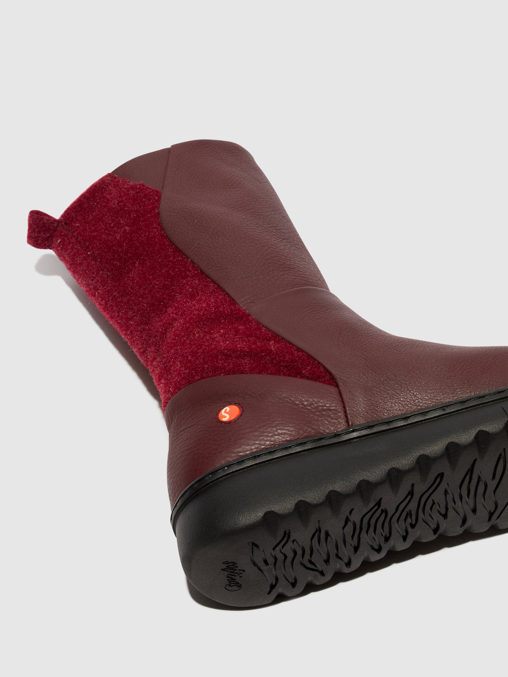 Zip Up Boots EZRA649SOF DK. RED W/BORDEAUX FELT