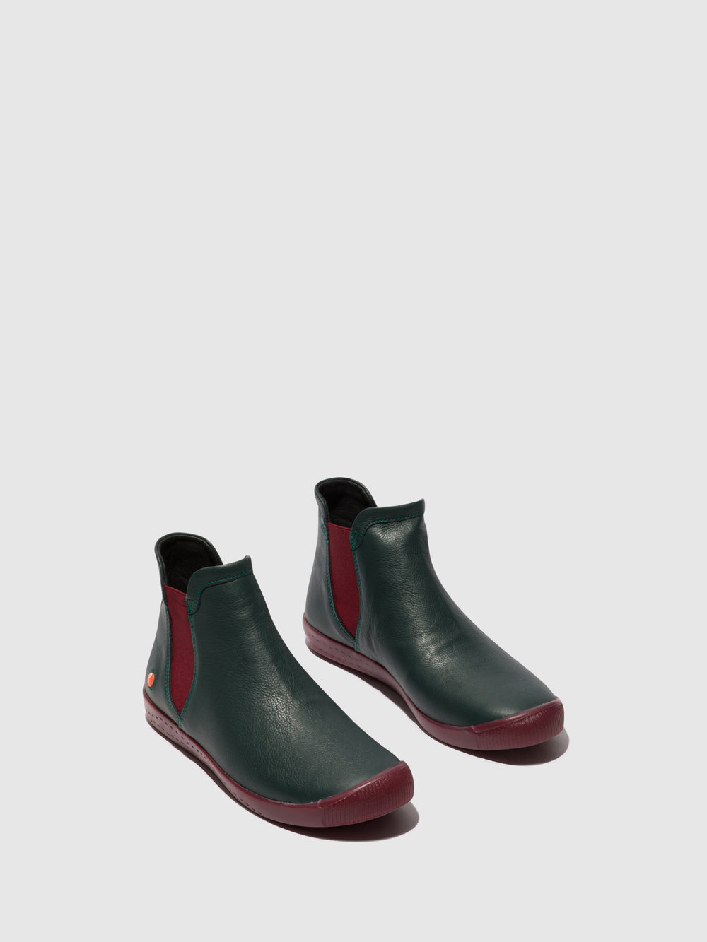 Chelsea Ankle Boots ITZI650SOF FOREST GREEN W/BORDEAUX ELASTIC