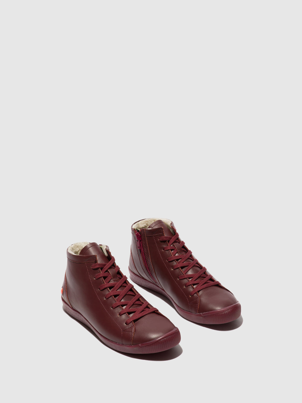 Lace-up Ankle Boots IBBI653SOF DK. RED W/Wool