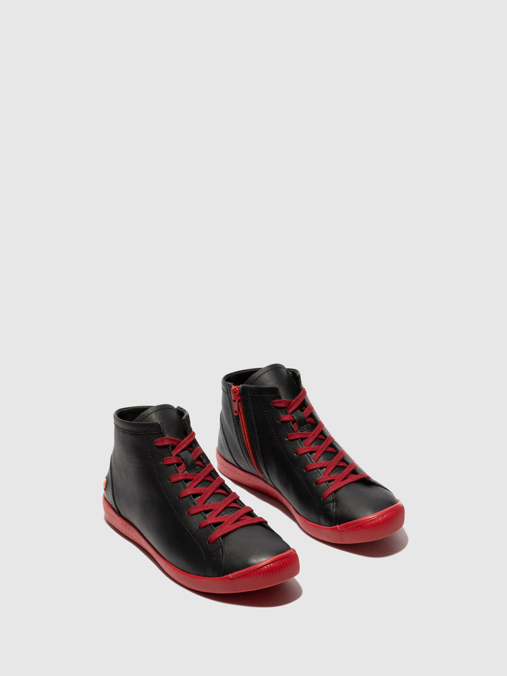 Lace-up Ankle Boots IBBI653SOF BLACK W/ RED SOLE