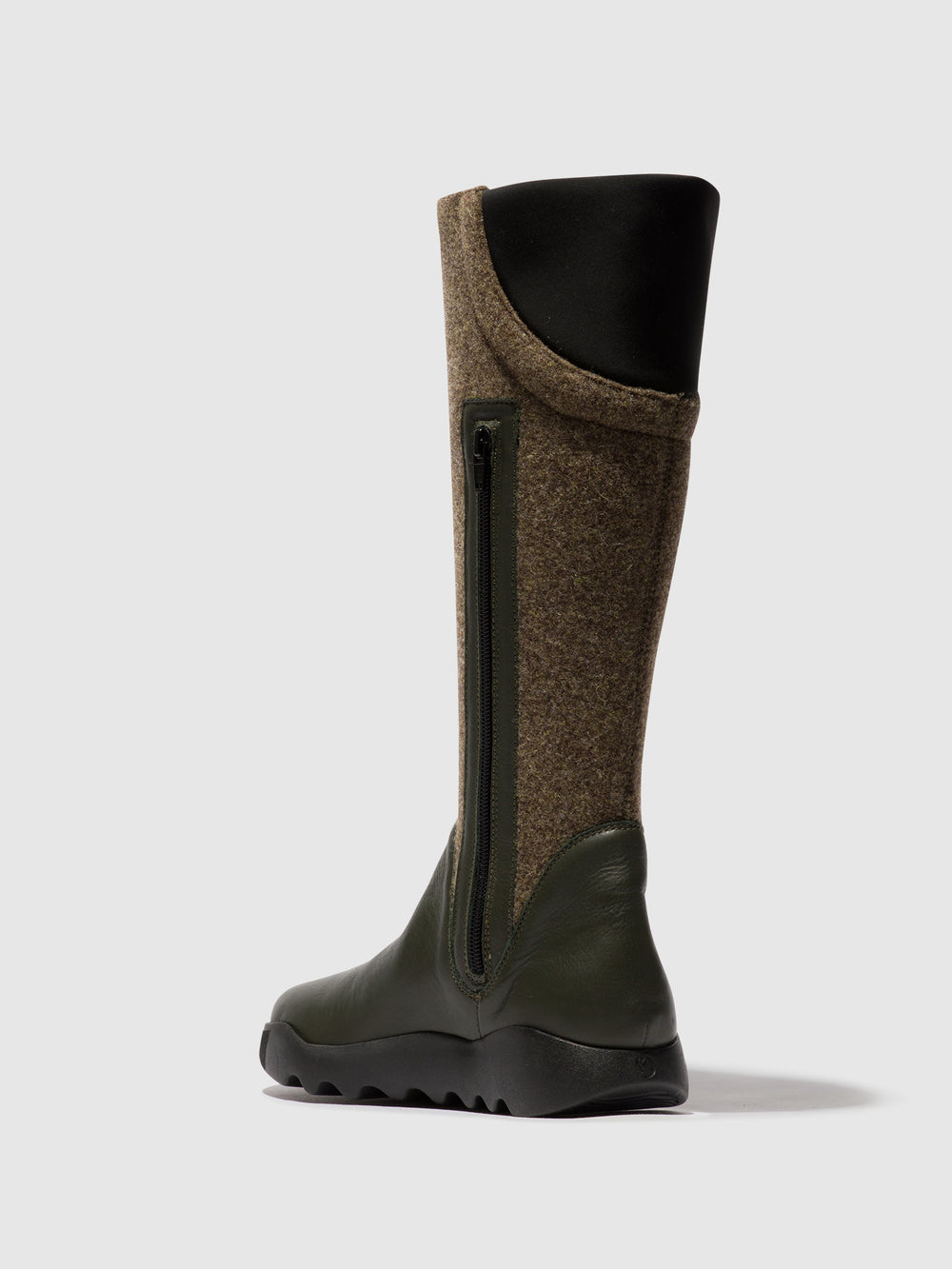 Zip Up Boots WEIL726SOF MILITARY W/DK.TAUPE FELT