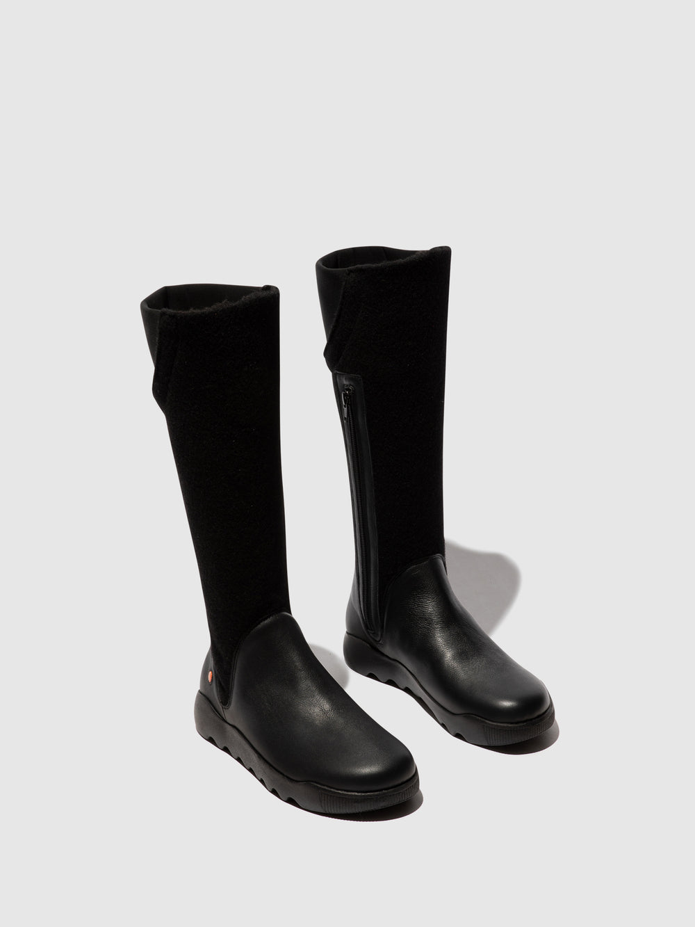 Zip Up Boots WEIL726SOF BLACK W/ BLACK FELT
