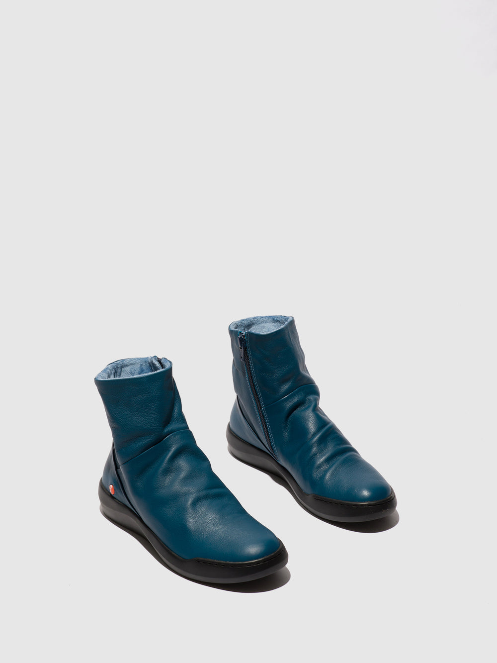 Zip Up Ankle Boots BLER550SOF BLUE DENIM