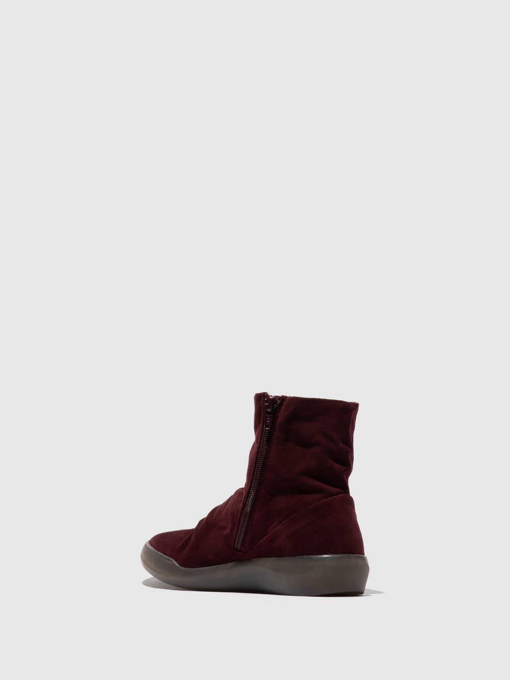 Zip Up Ankle Boots BLER550SOF WINE W/MOHAIR LINING - Softinos