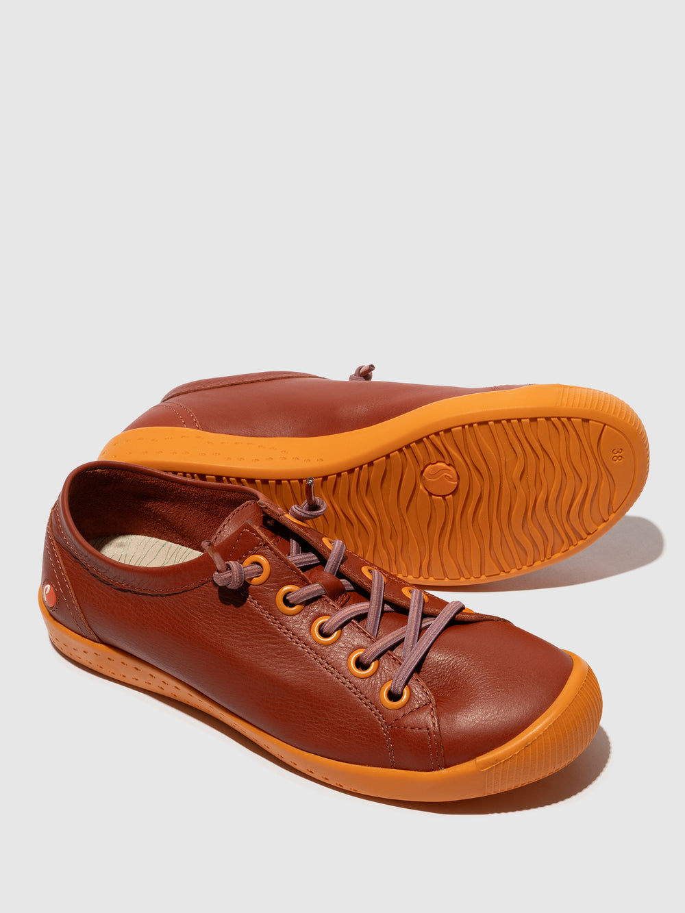 Lace-up Trainers ISLAII557SOF BRICK BROWN W/ORANGE SOLE