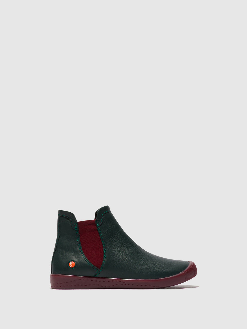 Chelsea Ankle Boots ITZI650SOF FOREST GREEN W/BORDEAUX ELASTIC
