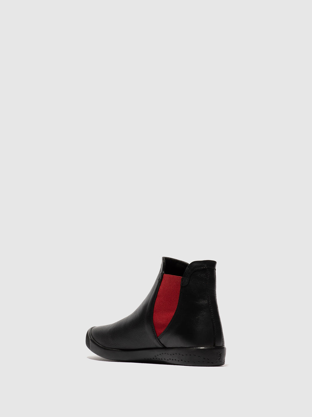 Chelsea Ankle Boots ITZI650SOF BLACK W/RED ELASTIC & BLACK SOLE