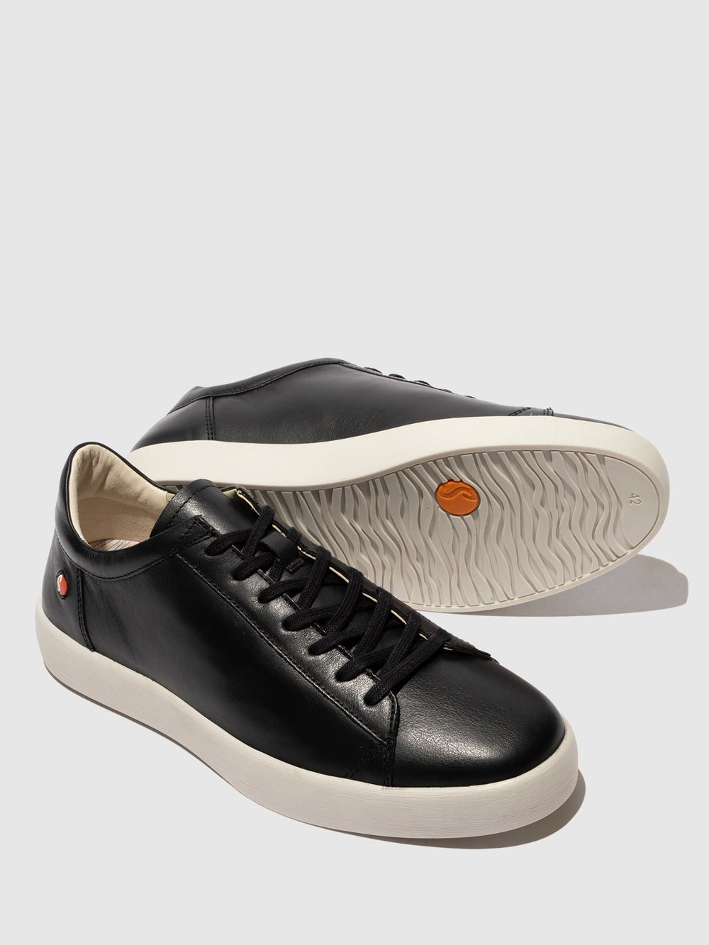 Lace-up Trainers RICK703SOF BLACK LEATHER - Softinos