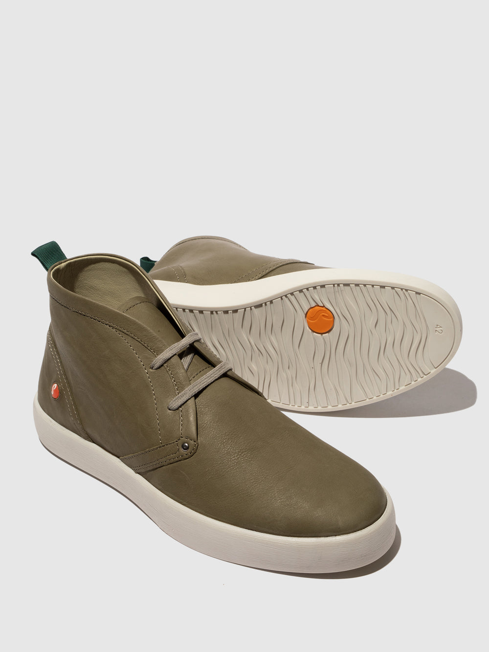 Lace-up Ankle Boots RUSK704SOF WASHED ARMY - Softinos