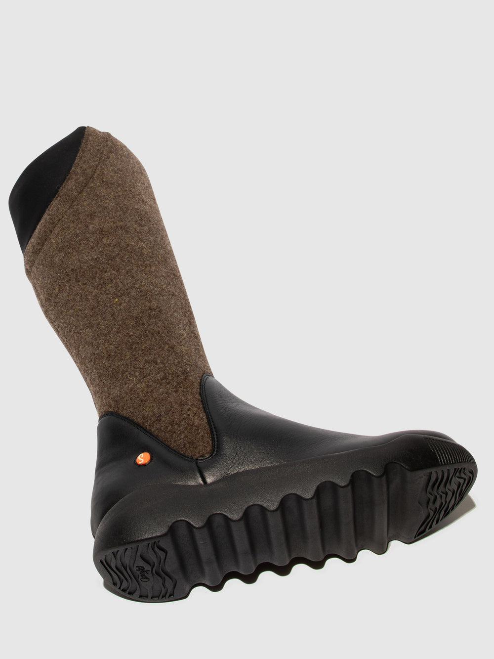 Zip Up Boots WEIL726SOF BLACK W/DK.TAUPE FELT