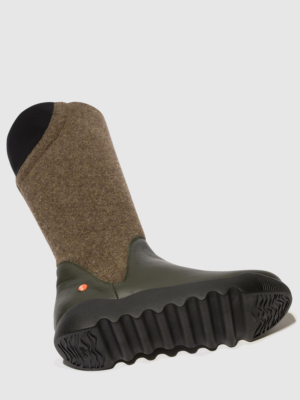 Zip Up Boots WEIL726SOF MILITARY W/DK.TAUPE FELT