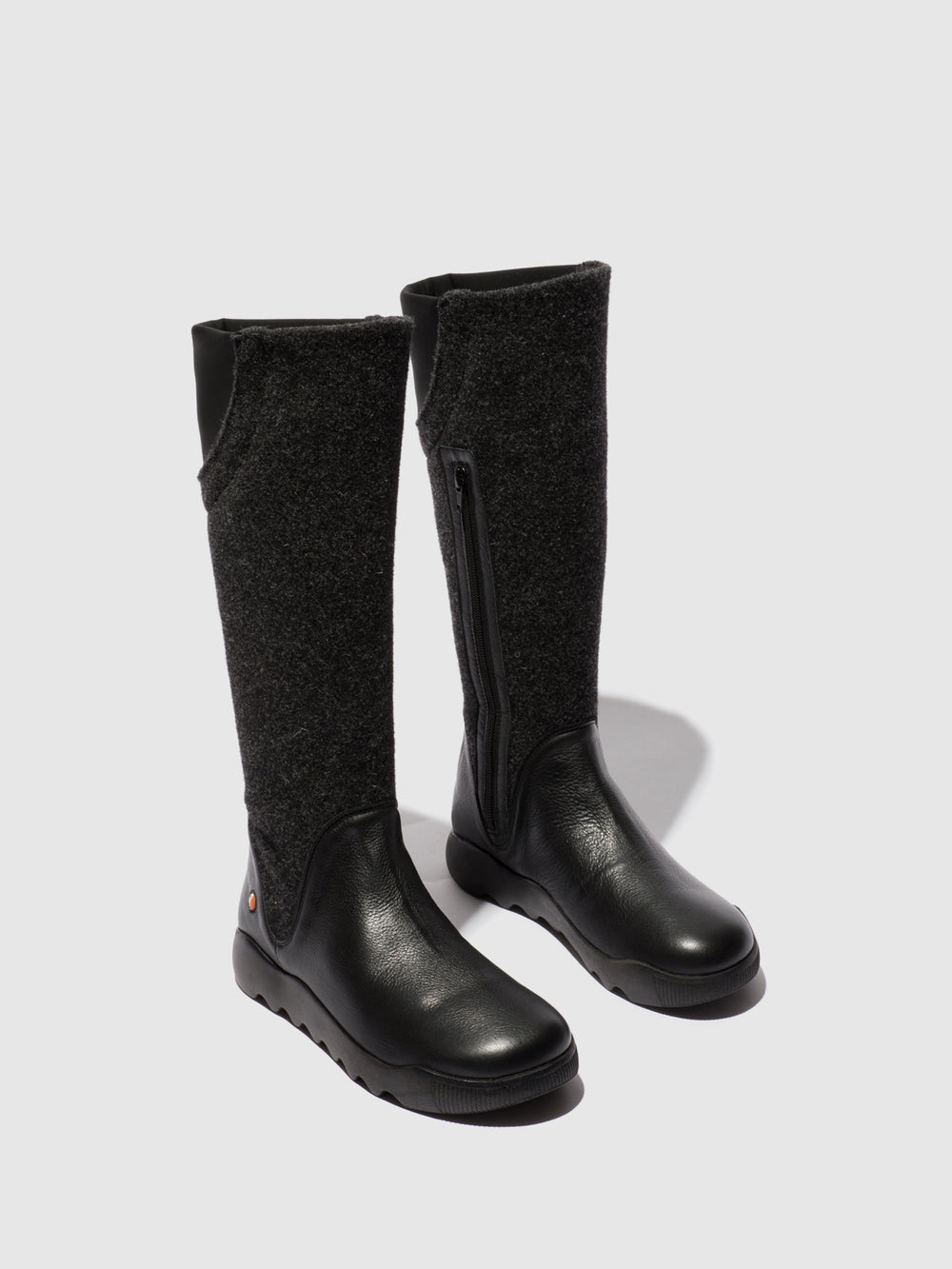 Zip Up Boots WEIL726SOF BLACK/DK GREY FELT