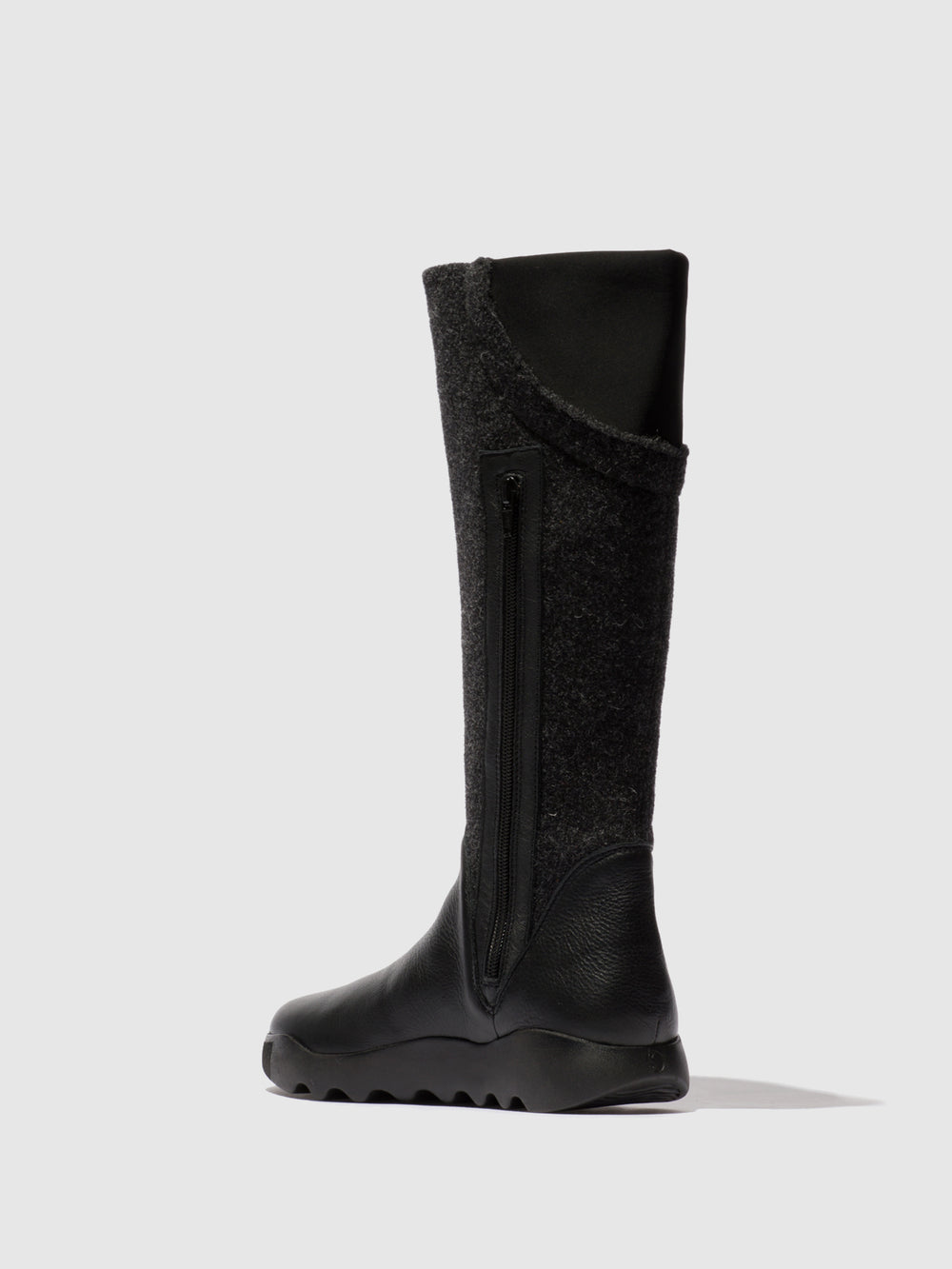 Zip Up Boots WEIL726SOF BLACK/DK GREY FELT