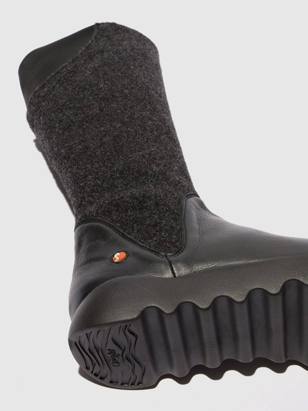 Zip Up Boots WEIL726SOF BLACK/DK GREY FELT