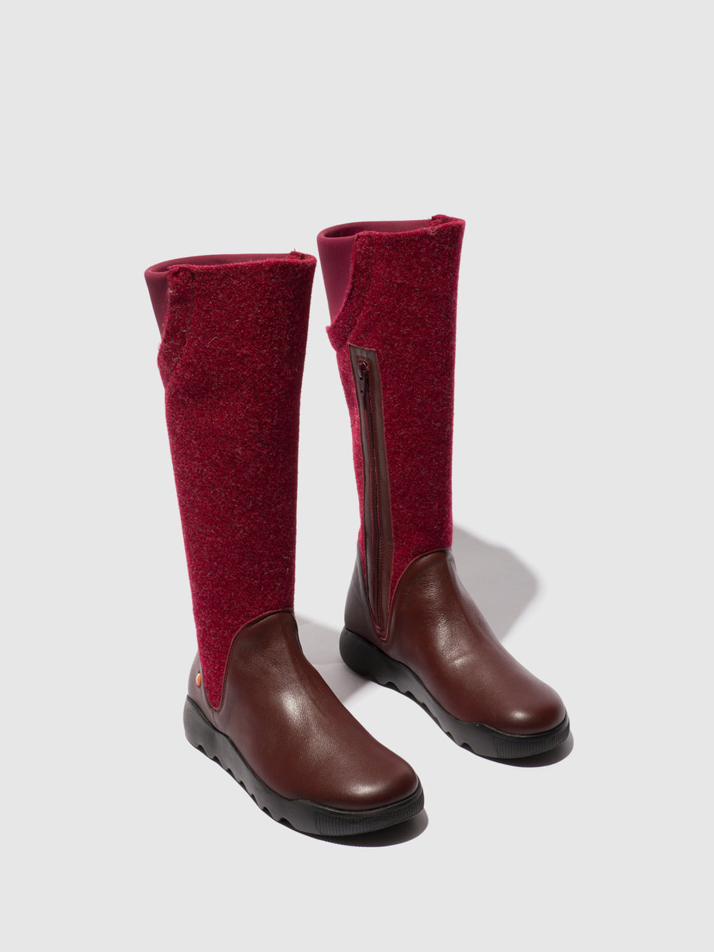 Zip Up Boots WEIL726SOF DK RED/DK RED FELT