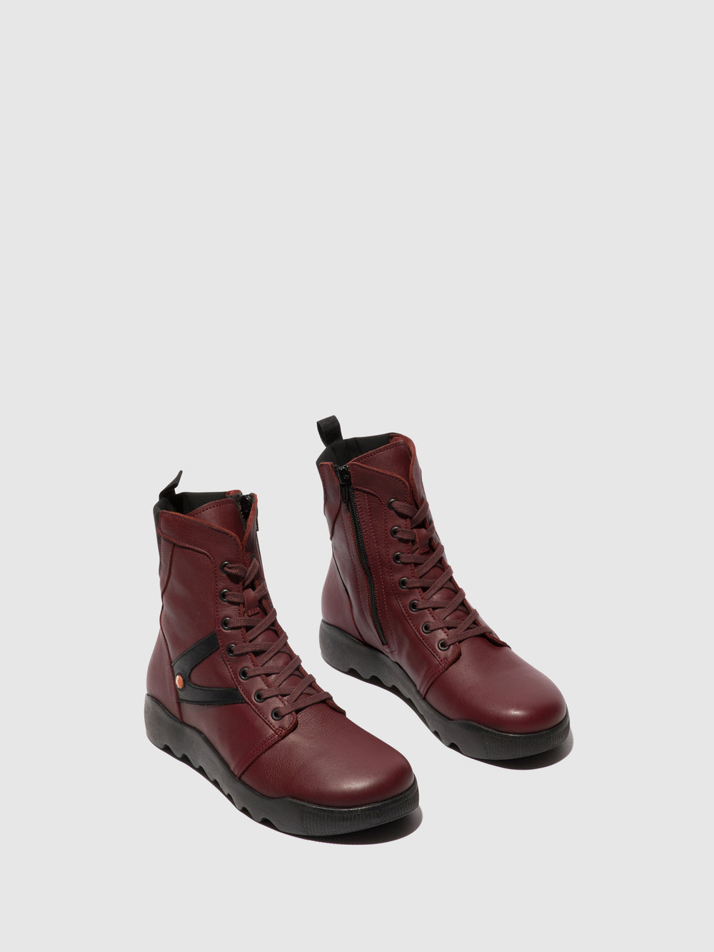 Lace-up Boots WIDI728SOF DK. RED W/BLACK NEOPRENE