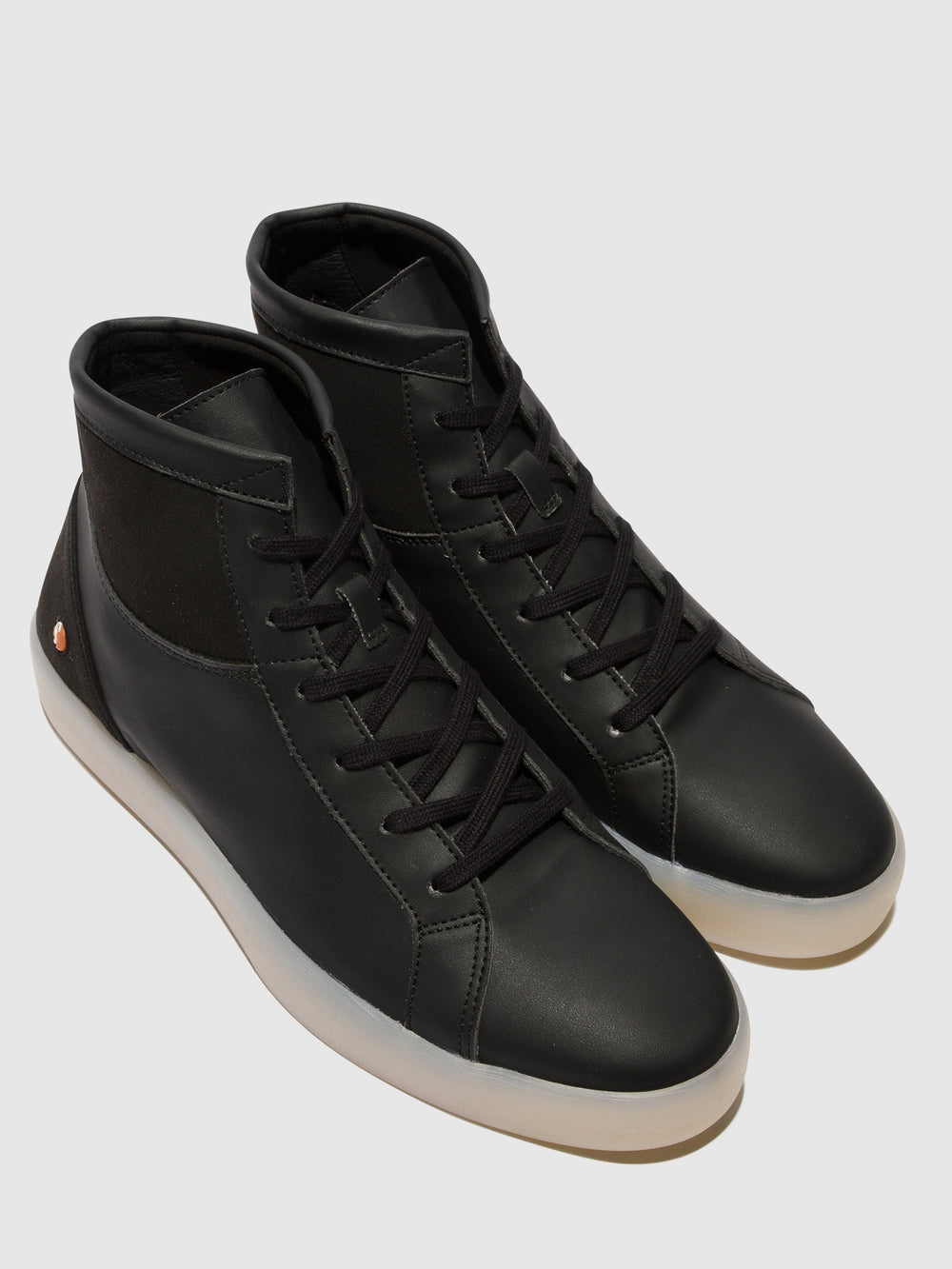 Lace-up Ankle Boots RANI732SOF BLACK W/BLACK VEGAN SUEDE