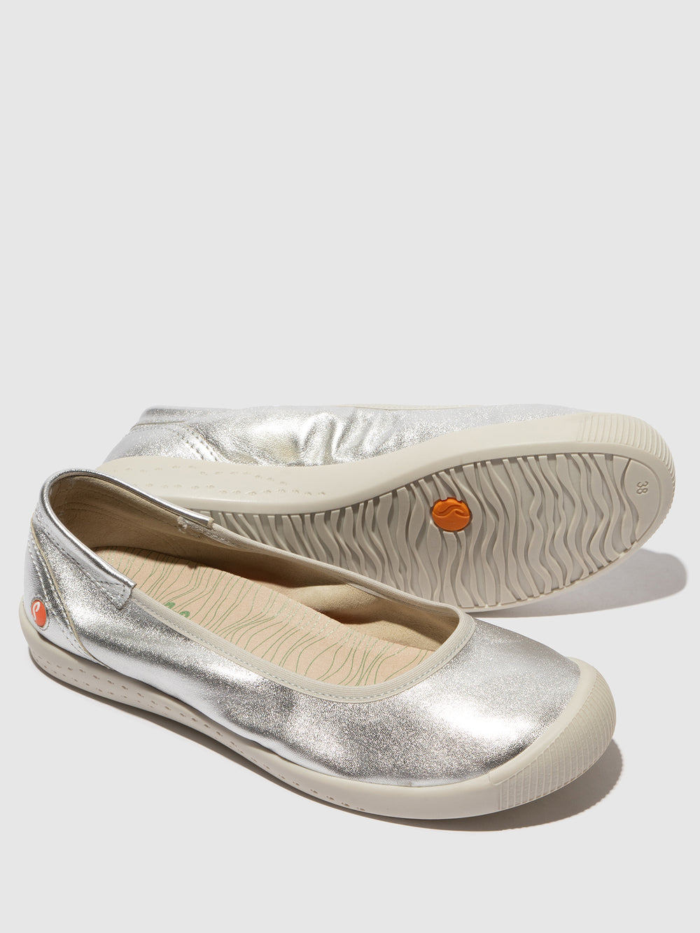 Elasticated Ballerinas ILMEI737SOF LAMINATO SILVER