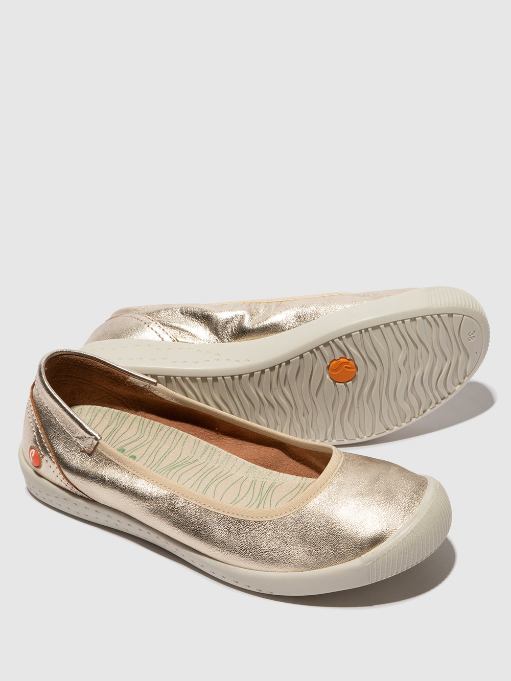 Elasticated Ballerinas ILMEI737SOF LAMINATO CHAMPAGNE