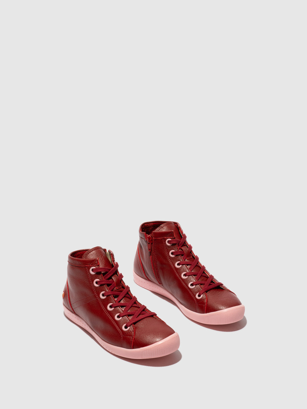 Lace-up Ankle Boots ISLEENIII747 RED W/PINK SOLE