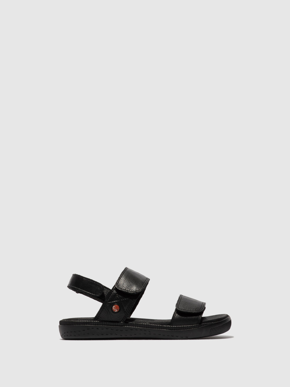 Velcro Sandals INDU753SOF BLACK W/BONE SOLE