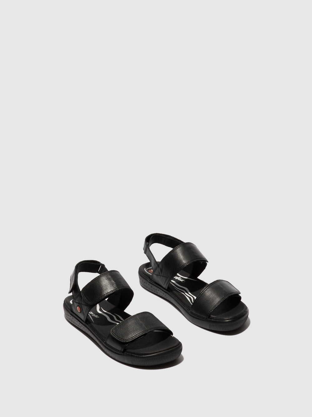 Velcro Sandals INDU753SOF BLACK W/BONE SOLE