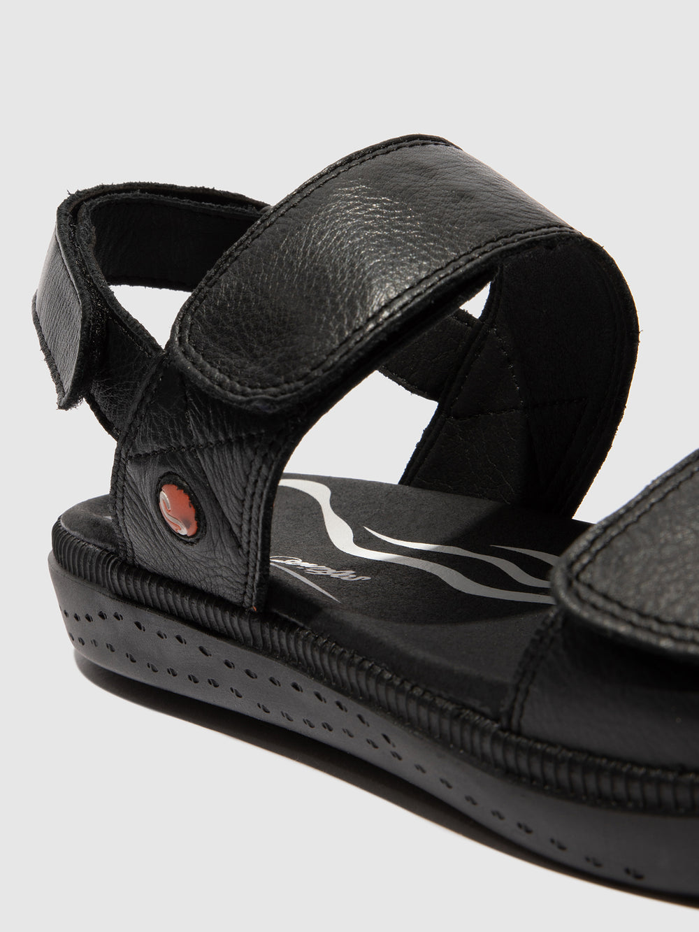 Velcro Sandals INDU753SOF BLACK W/BONE SOLE