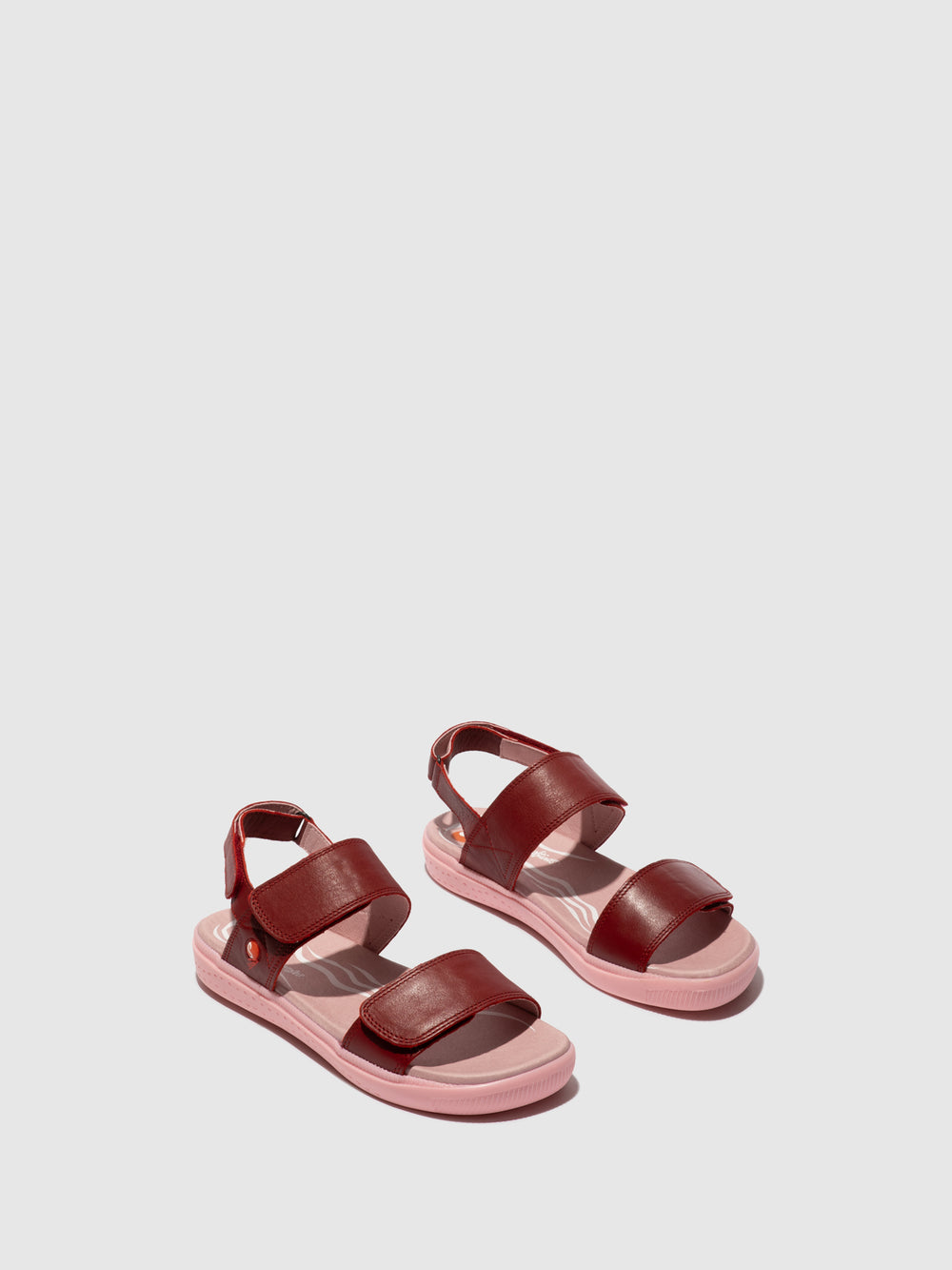 Velcro Sandals INDU753SOF RED W/PINK SOLE