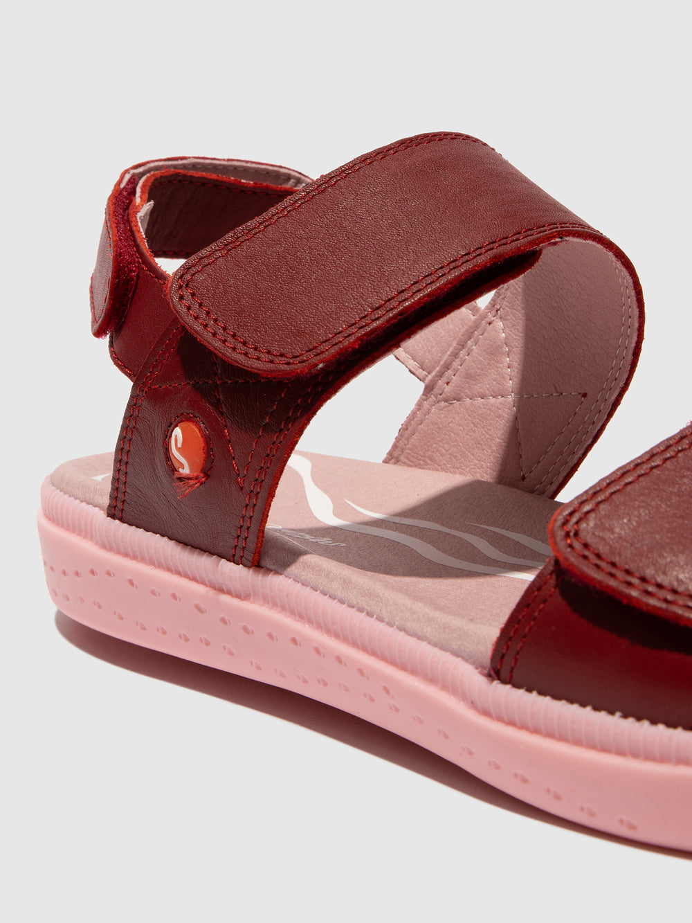 Velcro Sandals INDU753SOF RED W/PINK SOLE