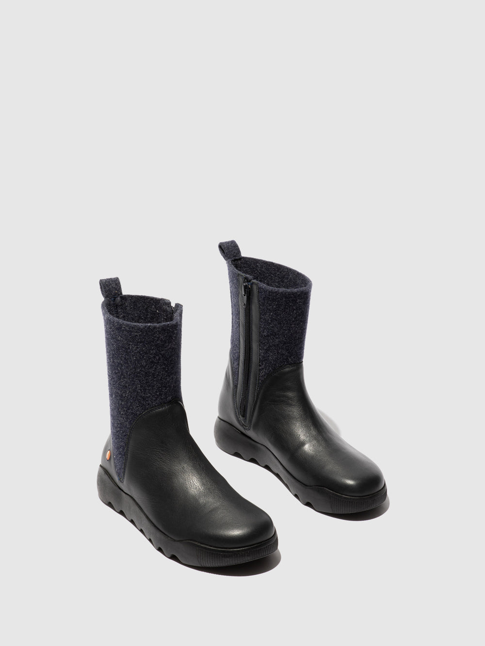 Zip Up Boots WUMI773SOF NAVY/NAVY FELT