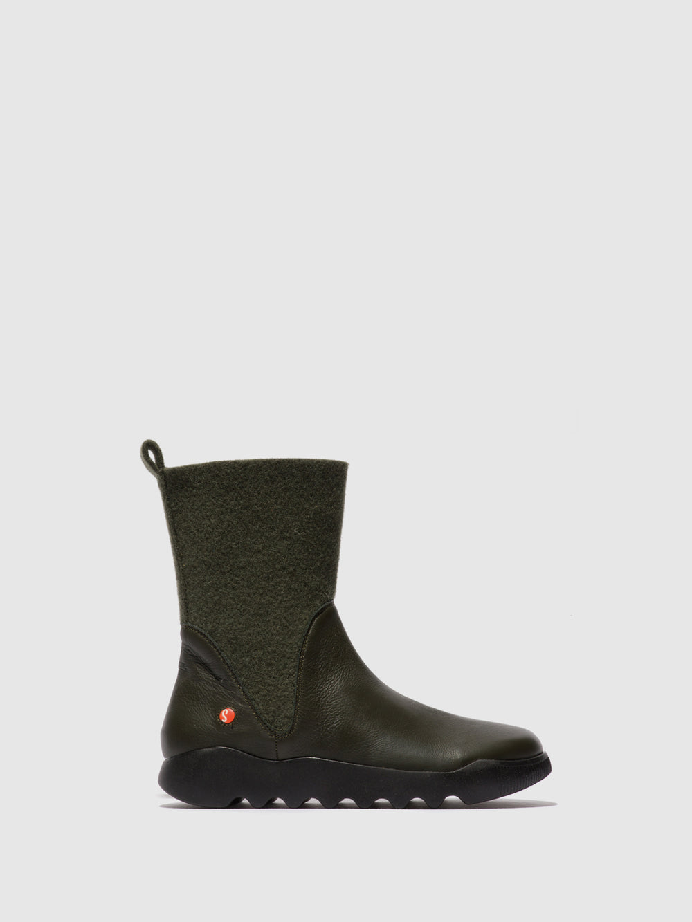 Zip Up Boots WUMI773SOF MILITARY/GREEN FELT