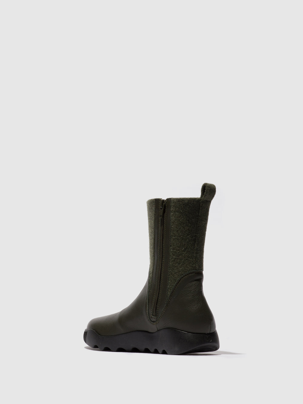 Zip Up Boots WUMI773SOF MILITARY/GREEN FELT