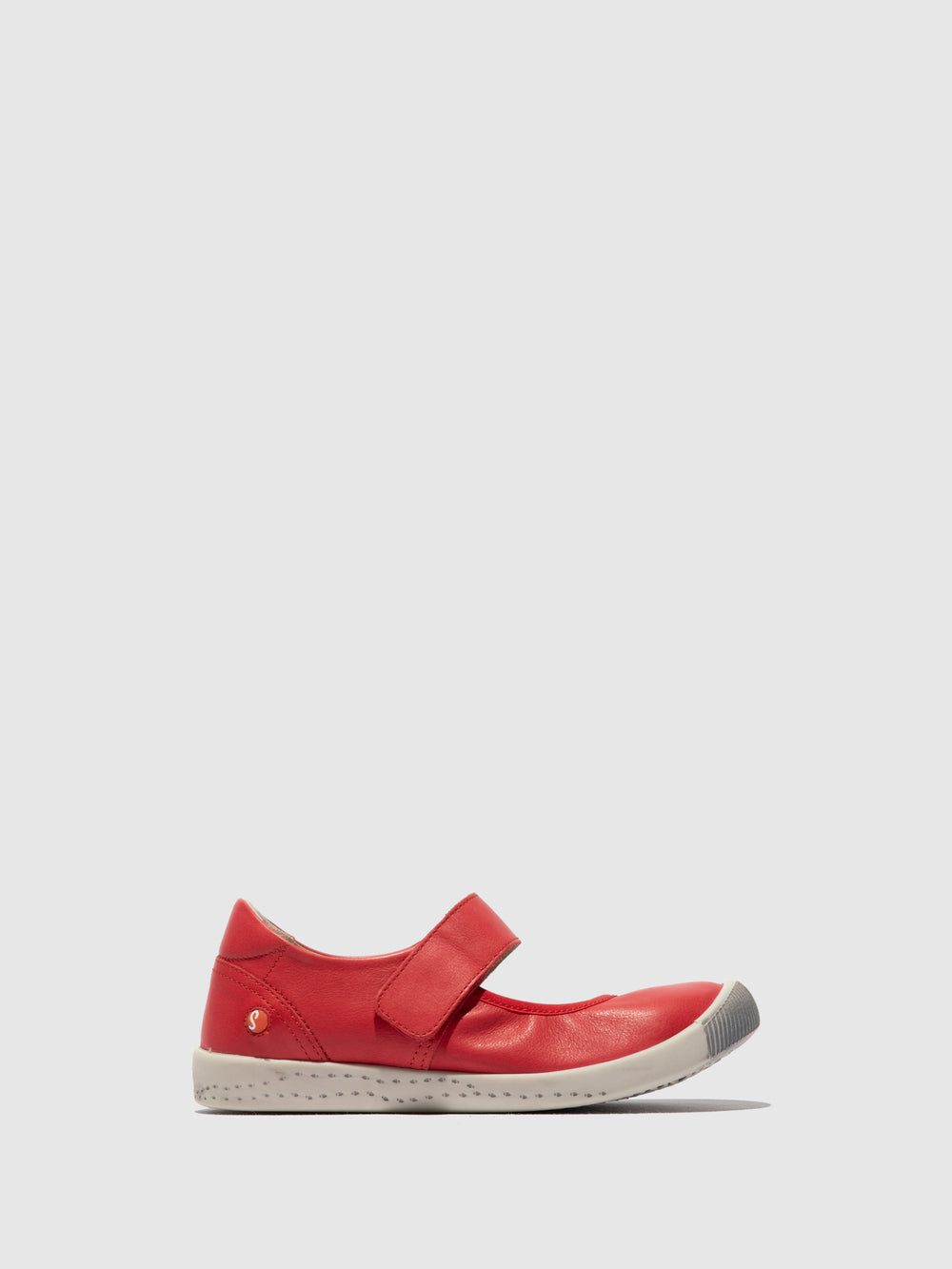 Velcro Ballerinas IGLA785SOF RED LEATHER - Softinos