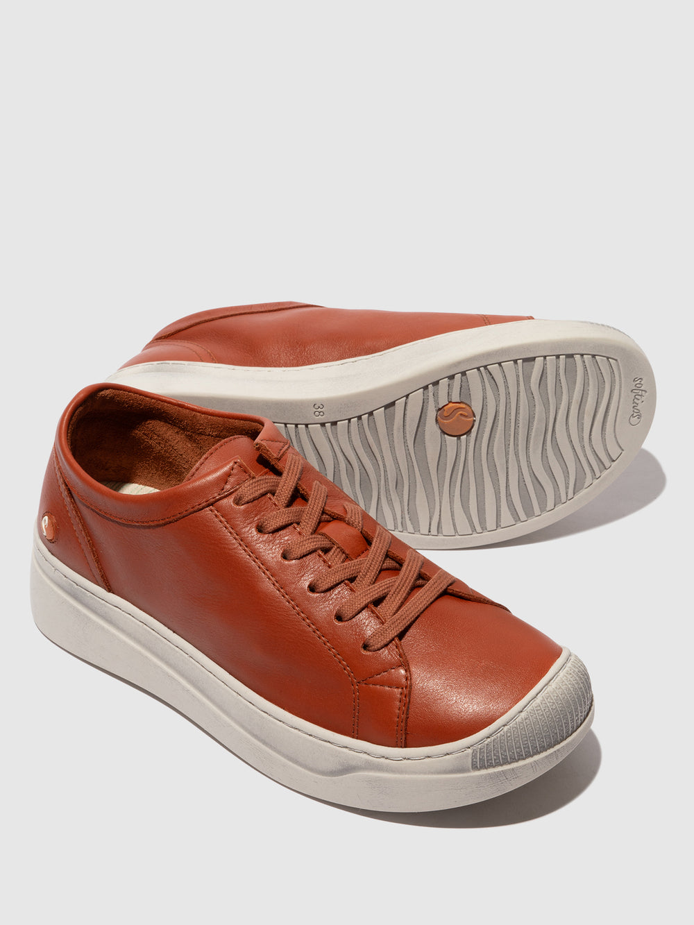 Lace-up Trainers APOR794SOF SMOOTH LEATHER BRICK BROWN