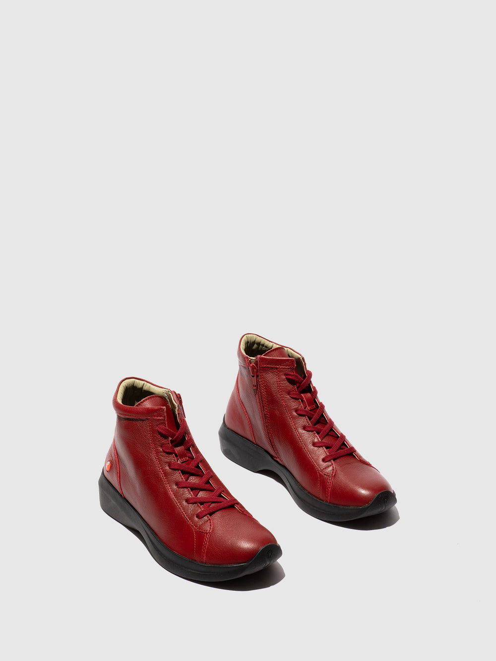 Zip Up Ankle Boots GOLB797SOF RED