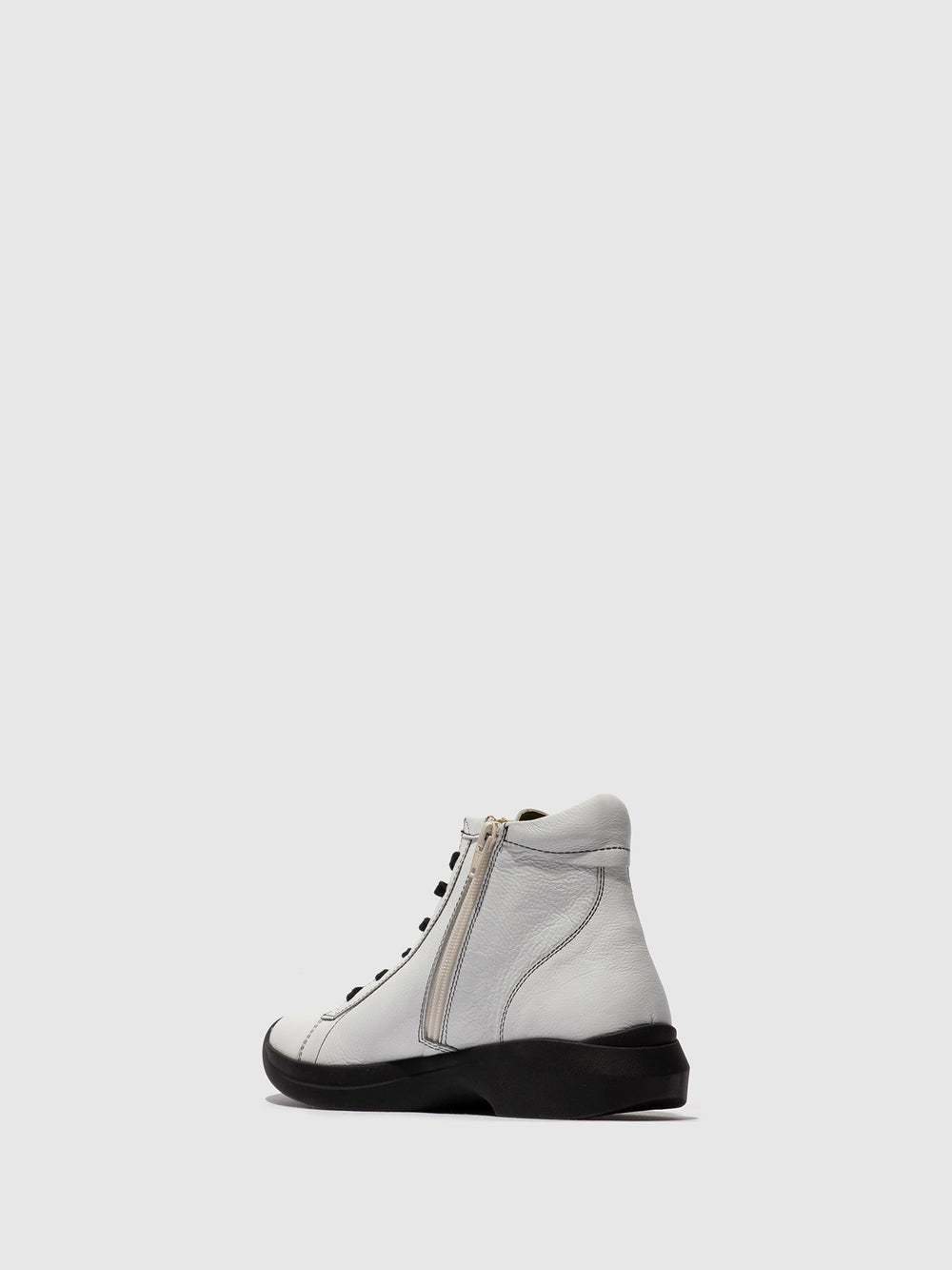 Zip Up Ankle Boots GOLB797SOF WHITE