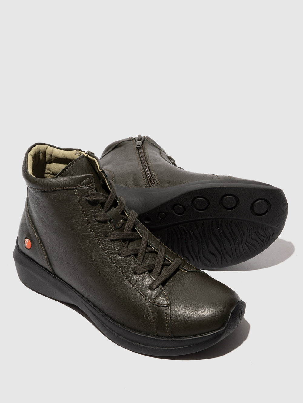 Zip Up Ankle Boots GOLB797SOF MILITARY