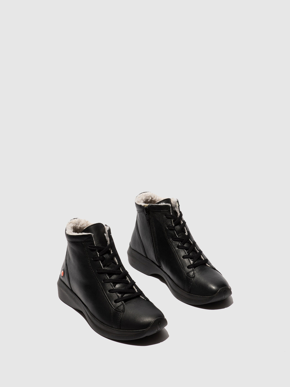 Zip Up Ankle Boots GOLB797SOF BLACK W/WOOL LINING