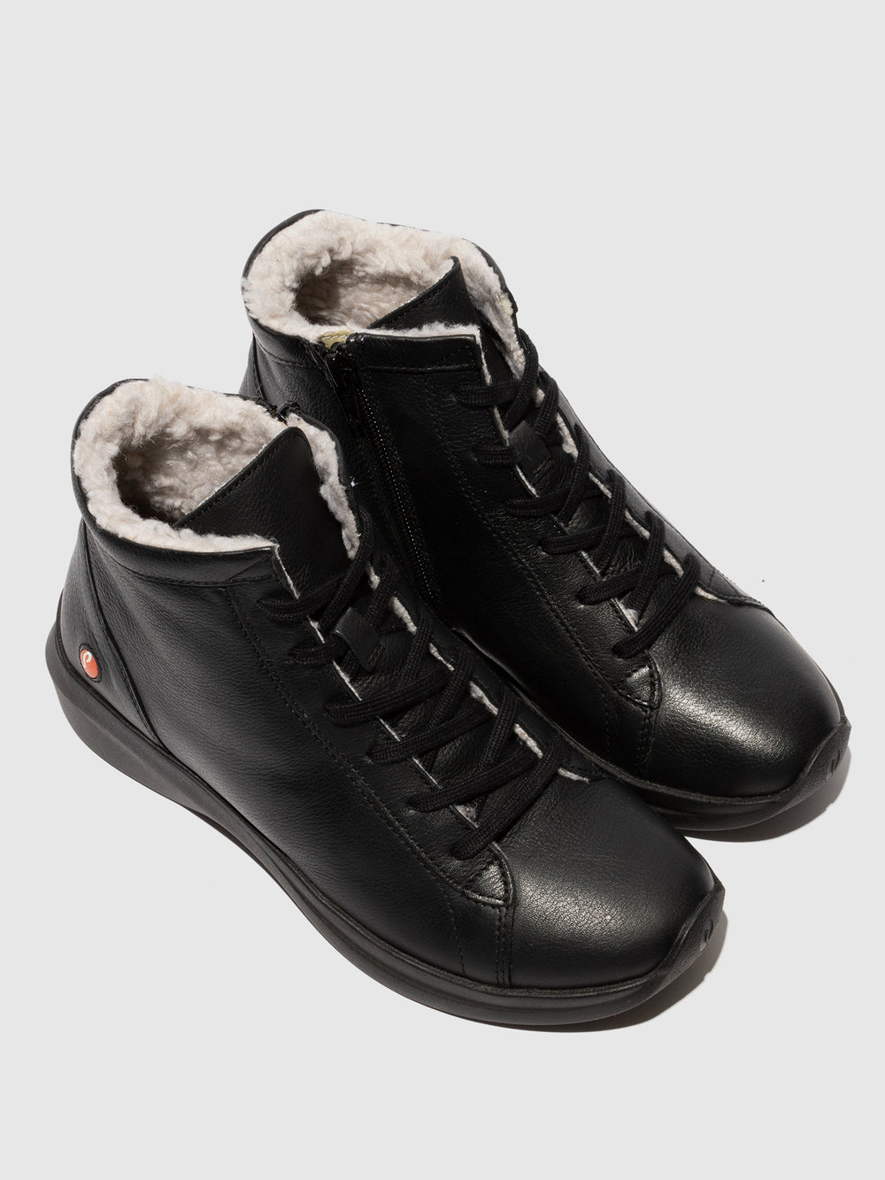 Zip Up Ankle Boots GOLB797SOF BLACK W/WOOL LINING