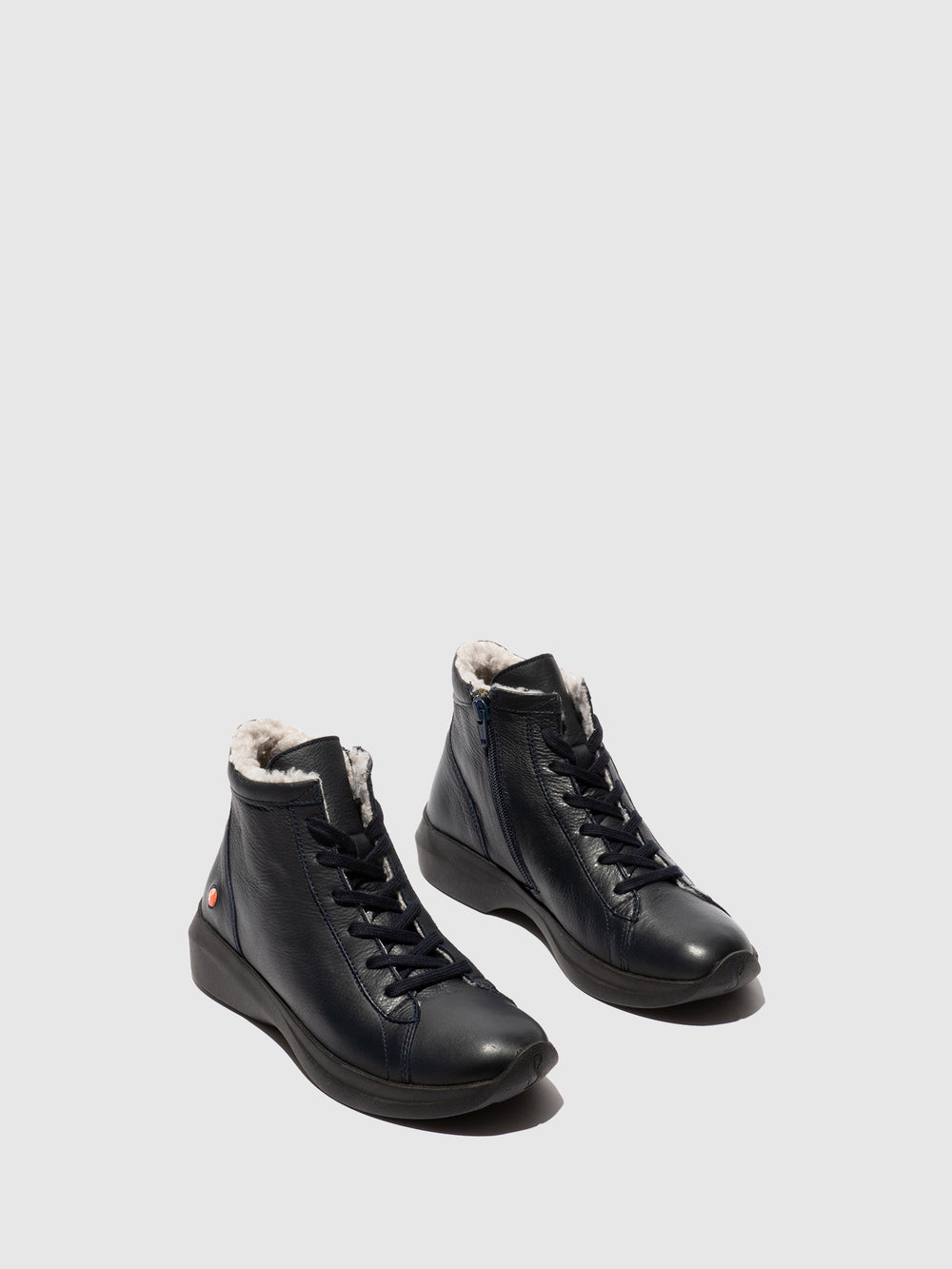 Zip Up Ankle Boots GOLB797SOF NAVY W/WOOL LINING
