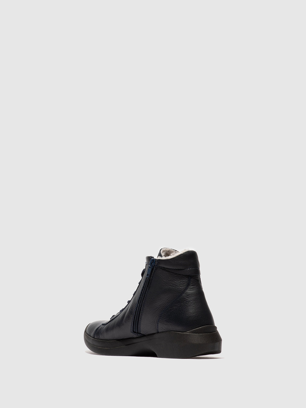 Zip Up Ankle Boots GOLB797SOF NAVY W/WOOL LINING
