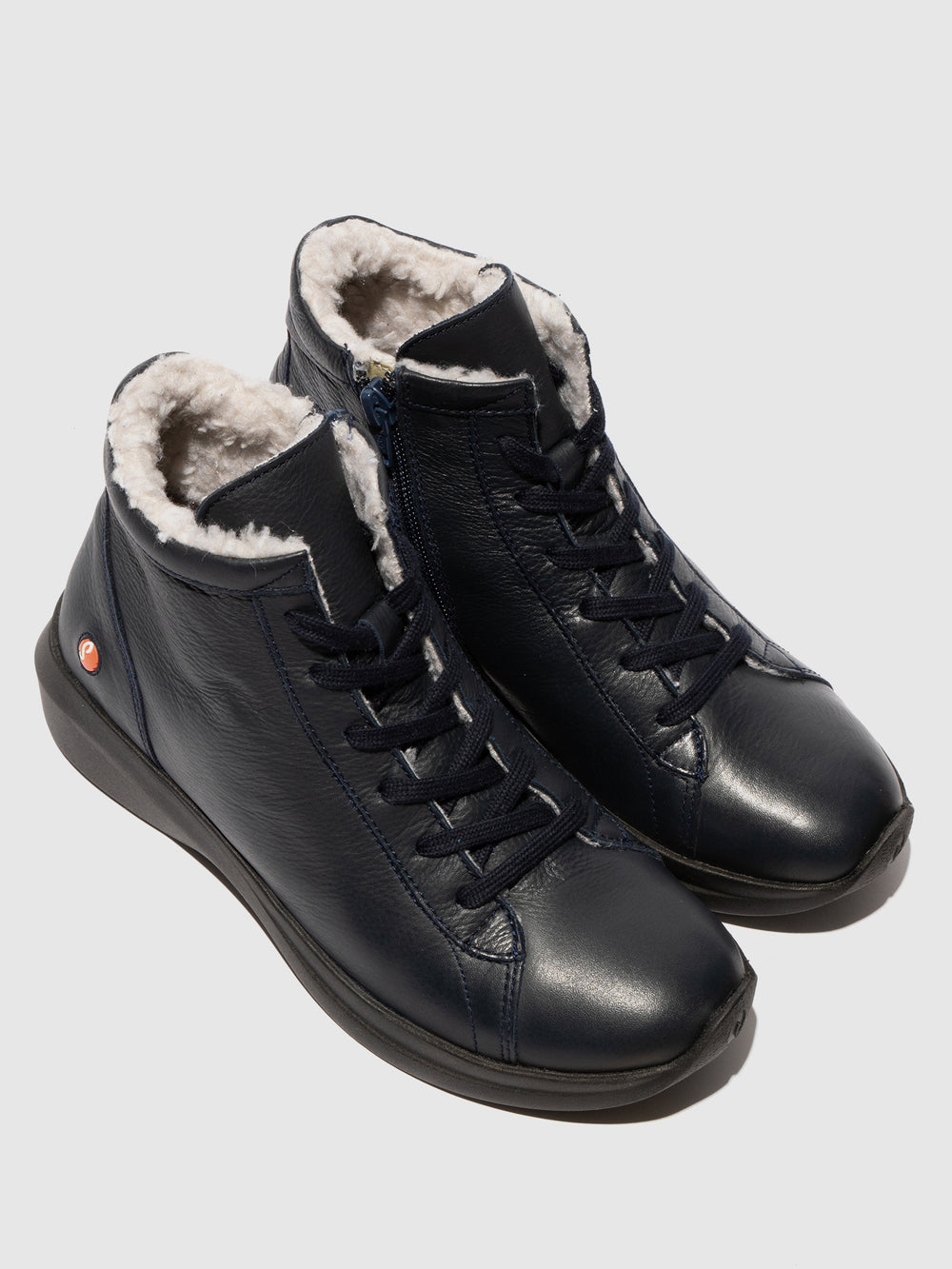 Zip Up Ankle Boots GOLB797SOF NAVY W/WOOL LINING