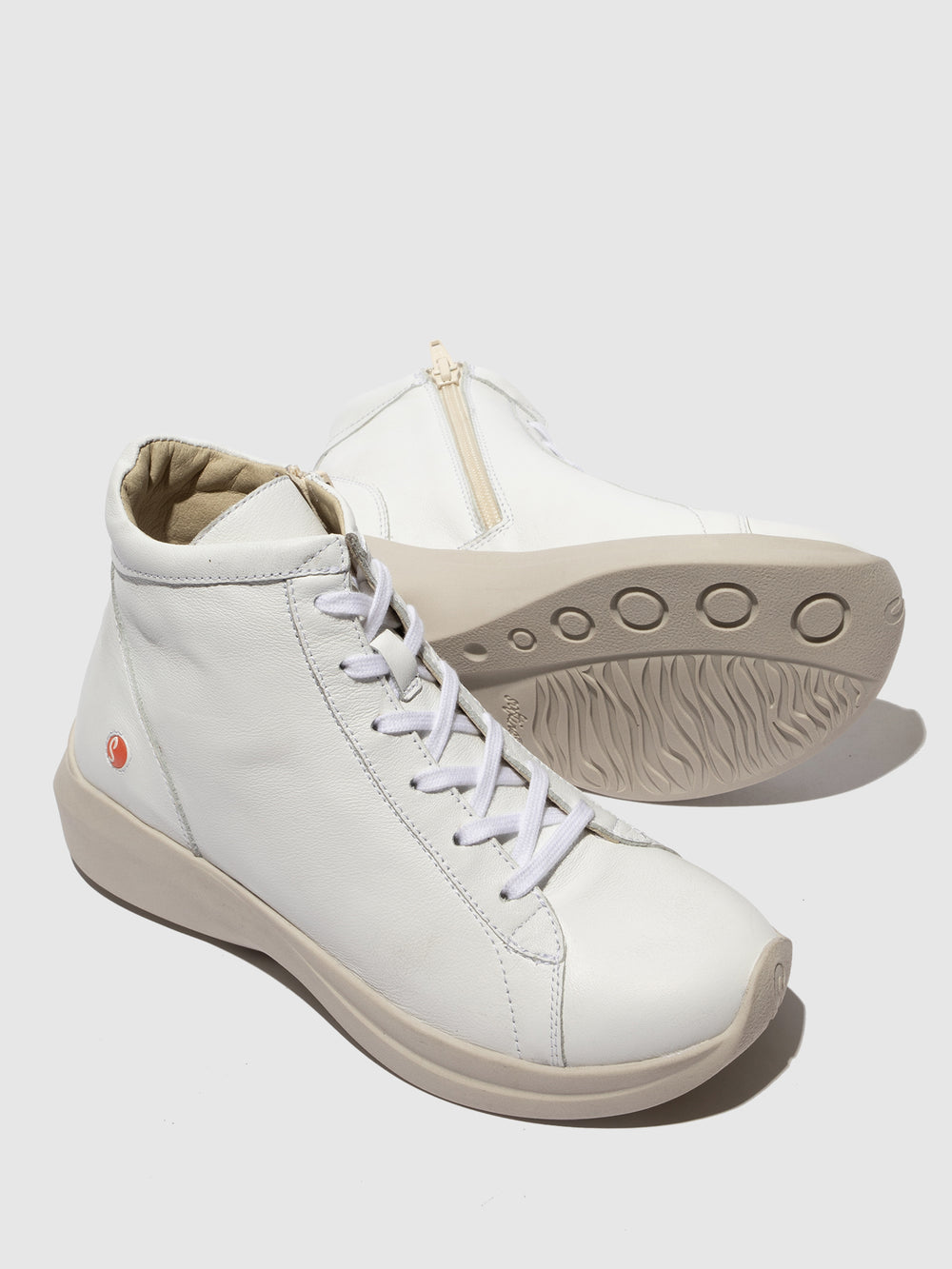 Lace-up Ankle Boots GOLB797SOF WHITE - Softinos