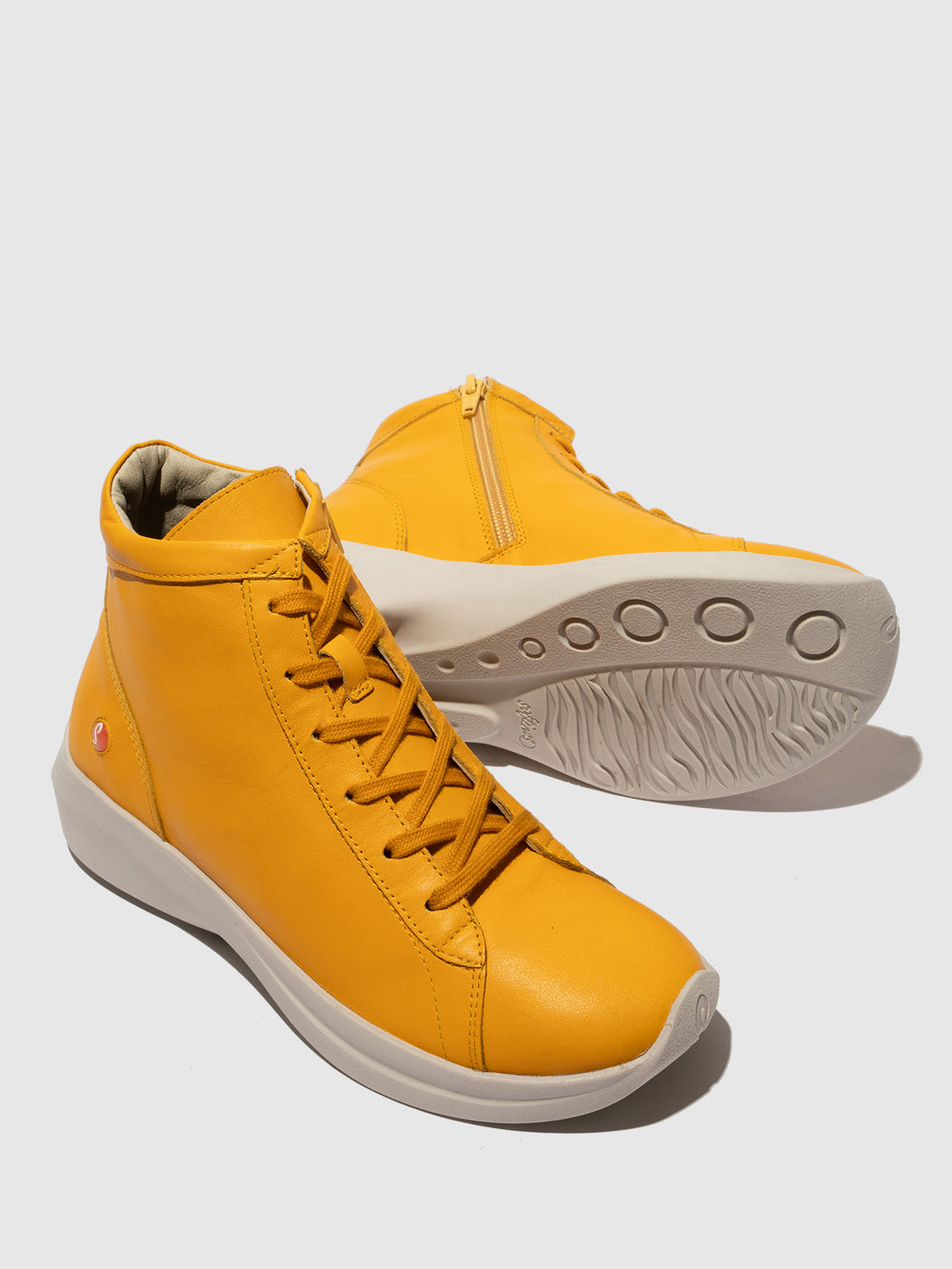 Lace-up Ankle Boots GOLB797SOF MUSTARD - Softinos