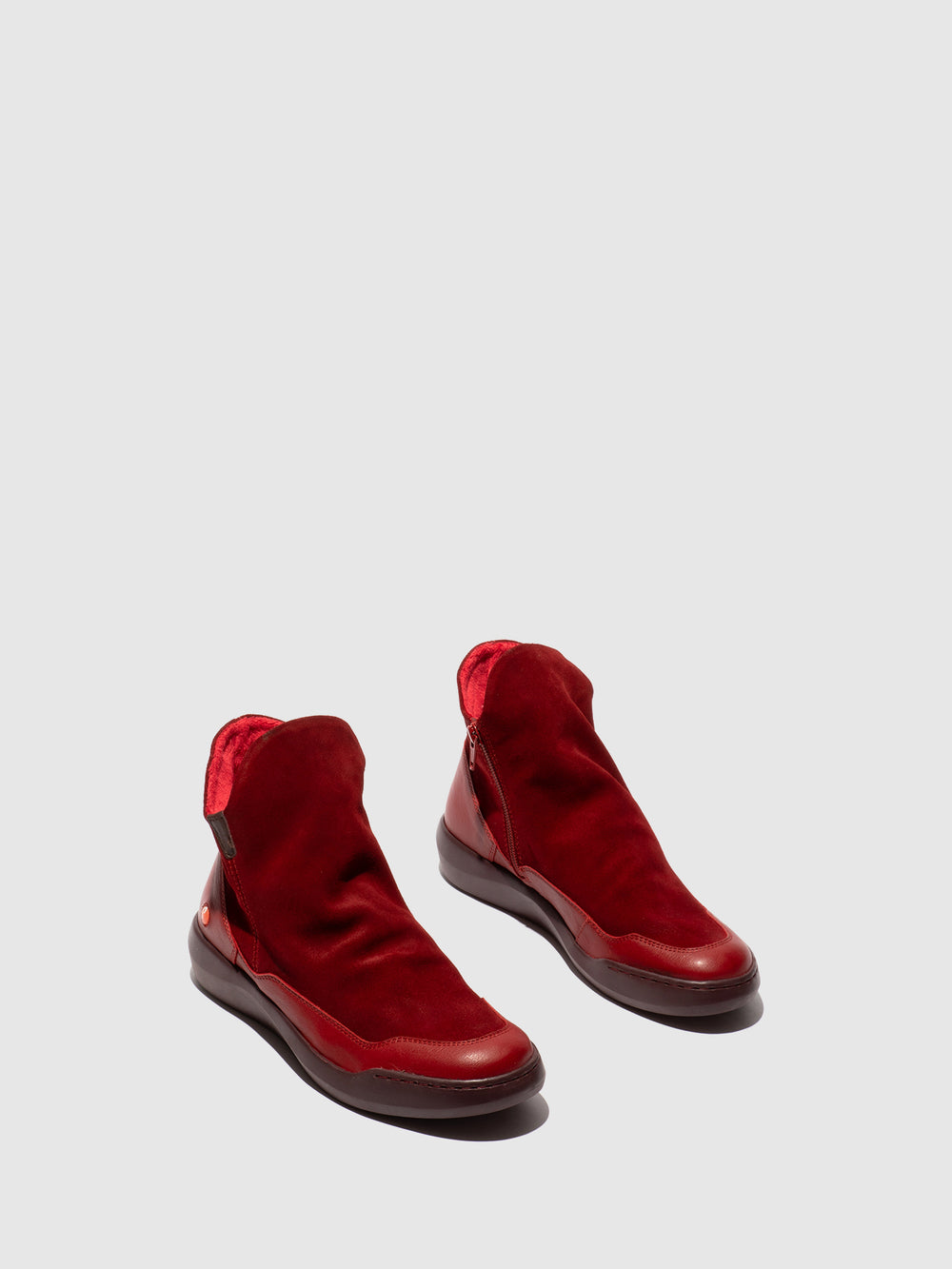 Zip Up Ankle Boots BUDY805SOF RED/WINE