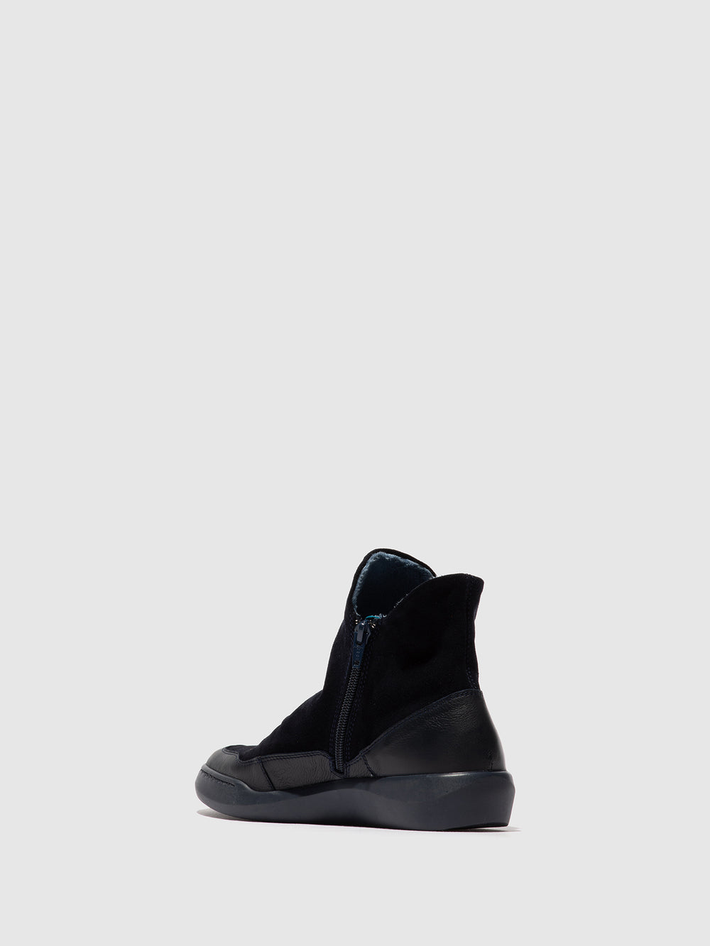 Zip Up Ankle Boots BUDY805SOF NAVY/BLUE DENIM