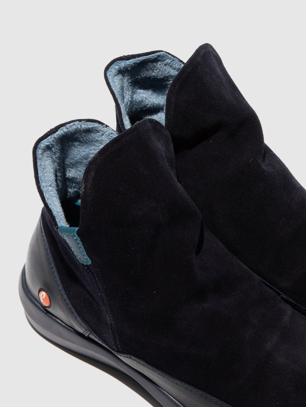 Zip Up Ankle Boots BUDY805SOF NAVY/BLUE DENIM
