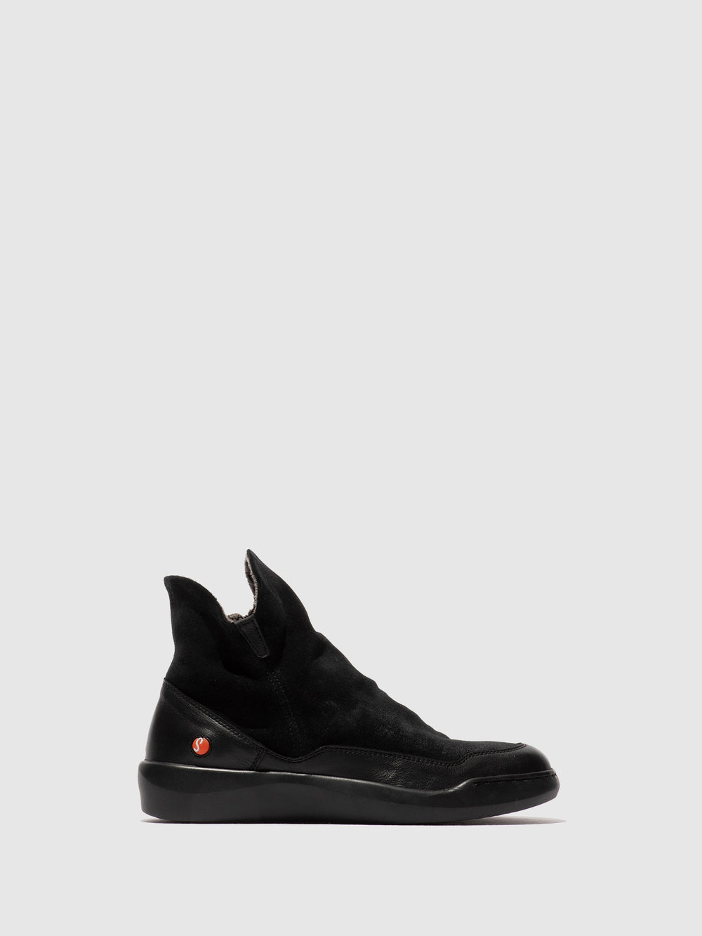 Zip Up Ankle Boots BUDY805SOF SMOOTH & SUEDE BLACK