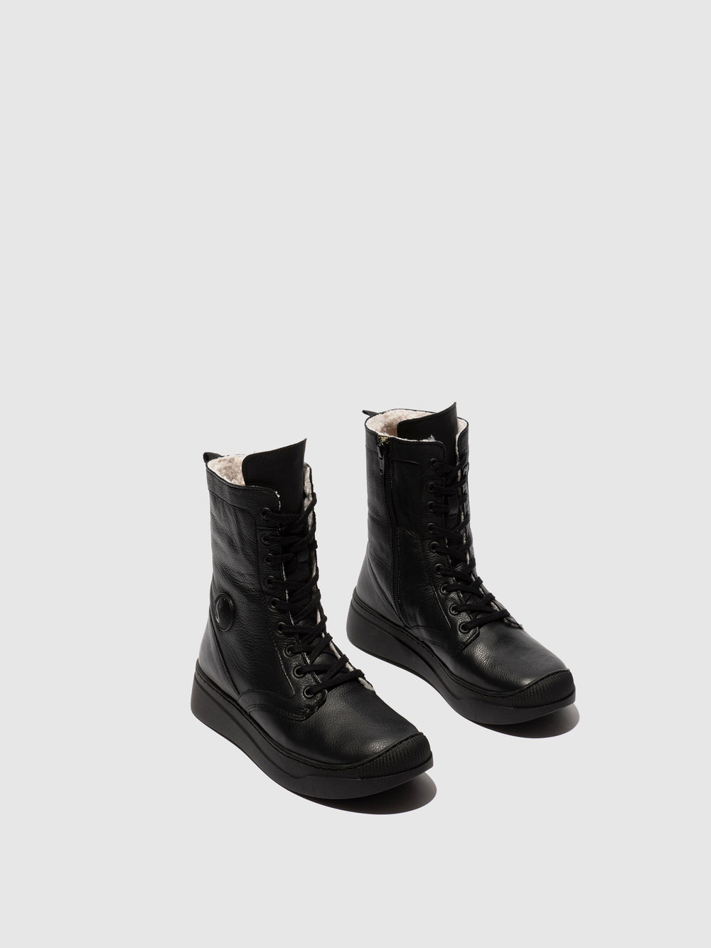 Lace-up Ankle Boots ABOL806SOF BLACK W/WOOL
