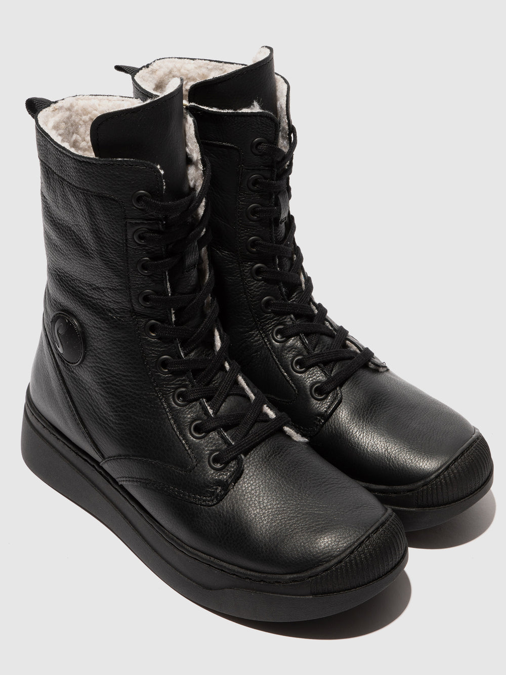 Lace-up Ankle Boots ABOL806SOF BLACK W/WOOL